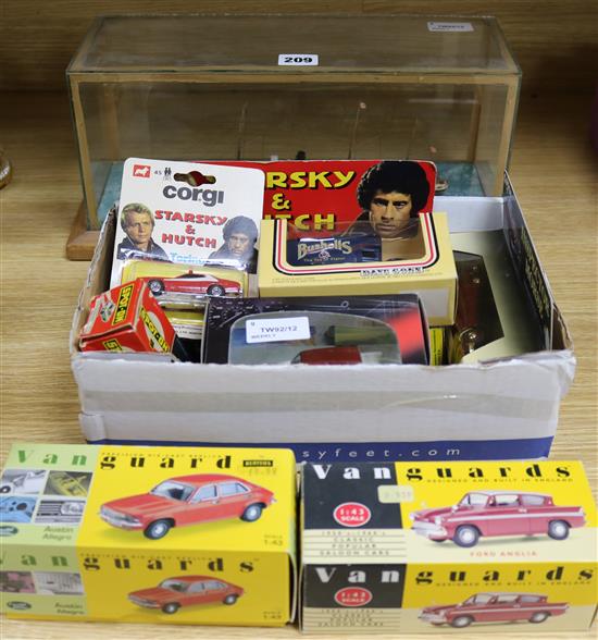 Eight various boxed diecast vehicles and a scratch-built model of the RMSO Co. ship, the SS Esk,